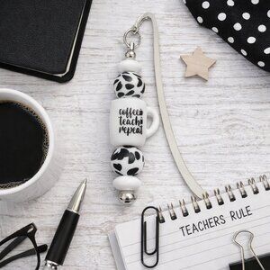 Hand Crafted Black and White Coffee Lover's Bookmark